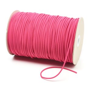 3mm Cerise Pink Thin Fine Round Elastic Cord TPE43 Kalsi Cords