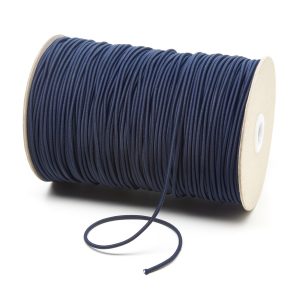 3mm Dark Navy Thin Fine Round Elastic Cord TPE43 Kalsi Cords