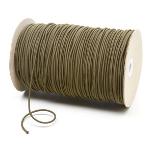 3mm Khaki Olive Thin Fine Round Elastic Cord TPE43 Kalsi Cords