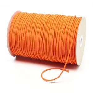 3mm Orange Thin Fine Round Elastic Cord TPE43 Kalsi Cords