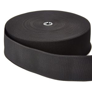 50mm Black Woven Loom Elastic by Kalsi Cords