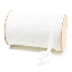 C242 7mm Flat Tubular Cotton Braid White Kalsi Cords