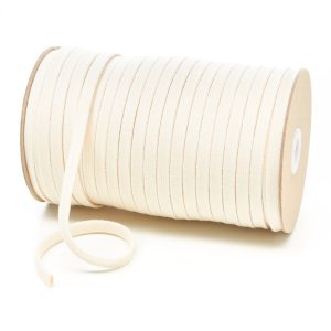 C253 8mm Flat Tubular Cotton Braid Natural Kalsi Cords