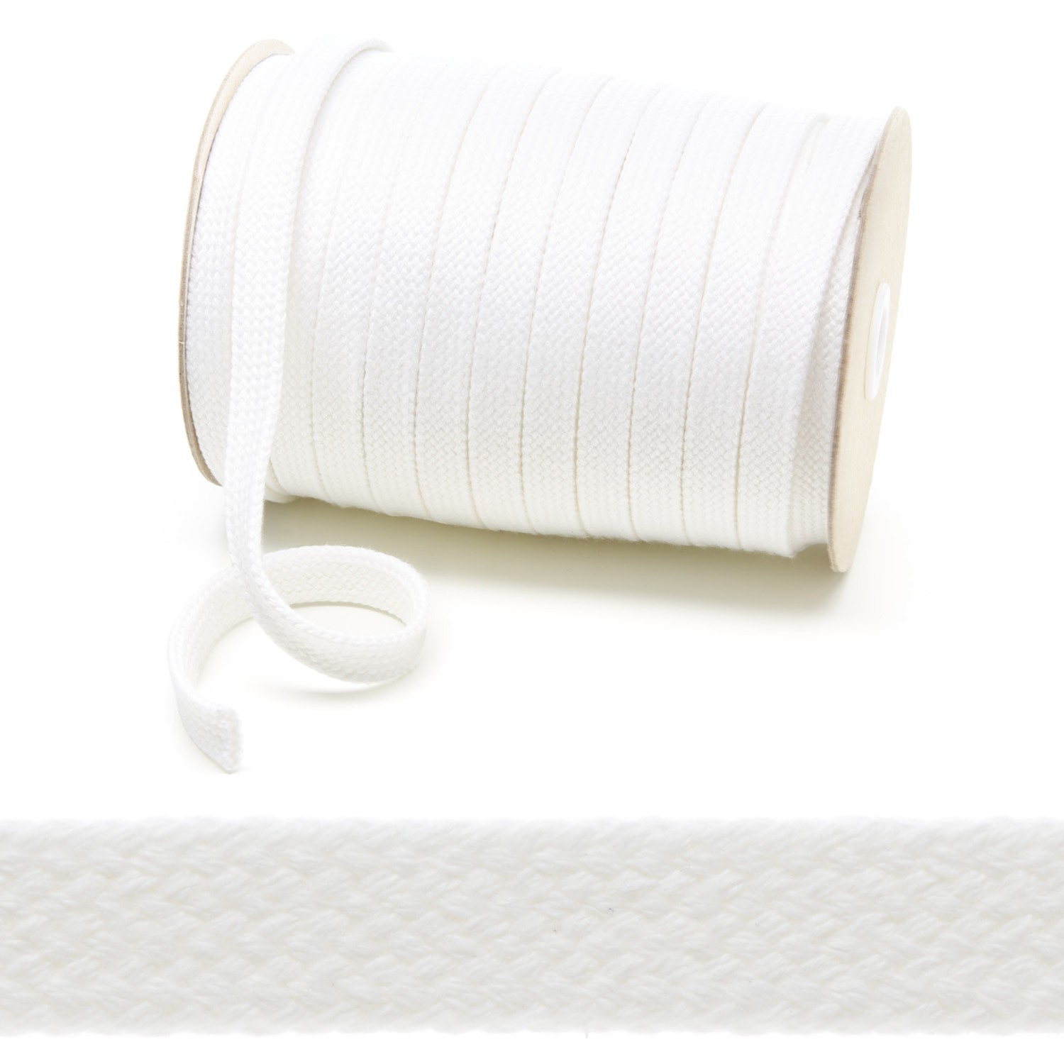C252 15mm Flat Tubular Cotton Braid White Edit 1 Kalsi Cords