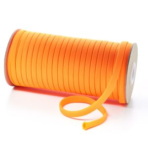 R1176 9mm Flat Tubular Polyester Braid Fluorescent Orange Kalsi Cords
