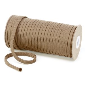 T461 7mm Flat Tubular Polyester Braid Light Fawn Kalsi Cords