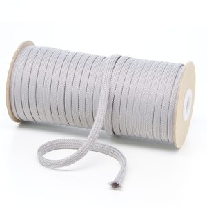 T461 7mm Flat Tubular Polyester Braid Light Grey Kalsi Cords