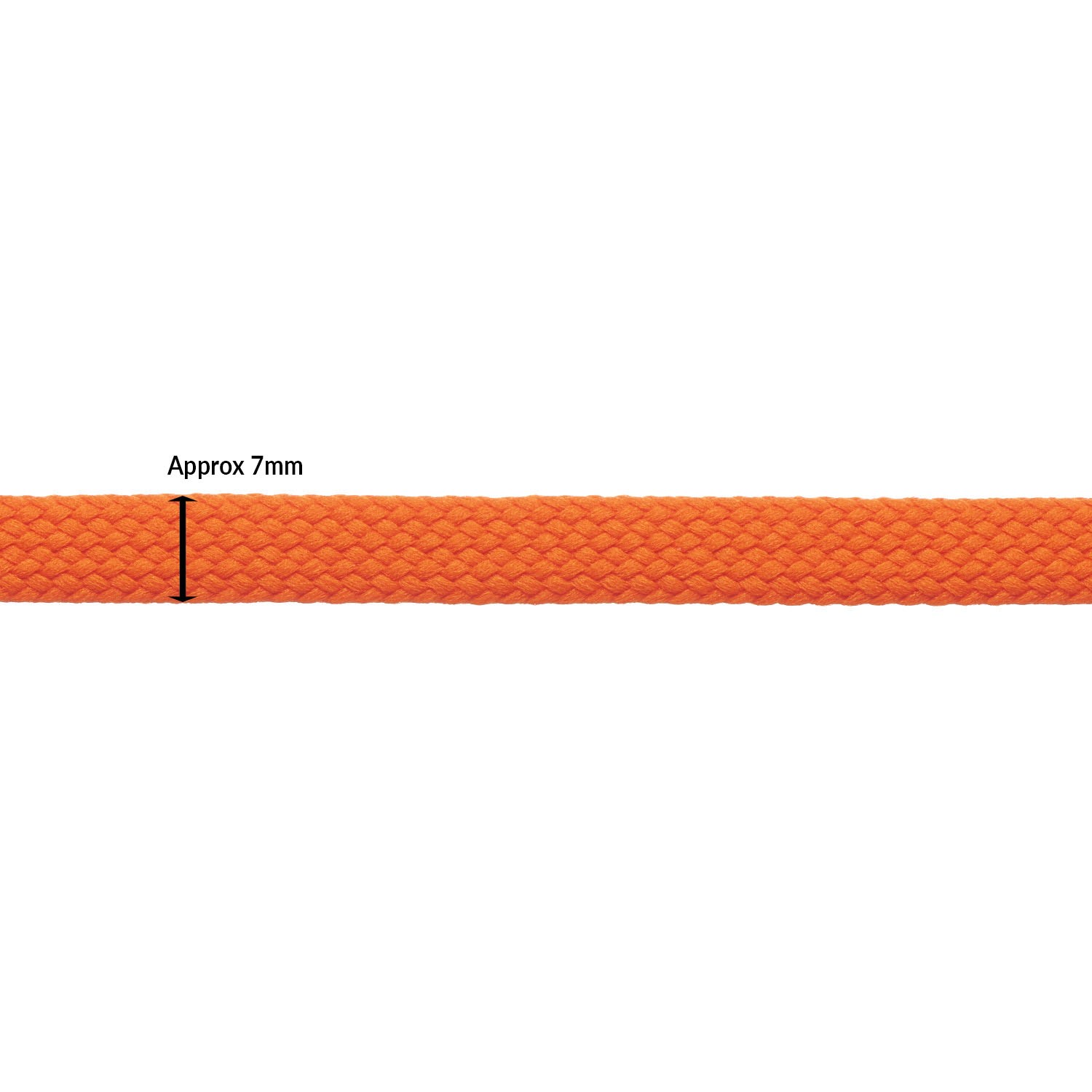 7mm Flat Orange Polyester Tubular Braid - Kalsi Cords UK Made Quality