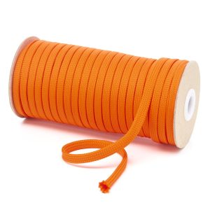T461 7mm Flat Tubular Polyester Braid Orange Kalsi Cords