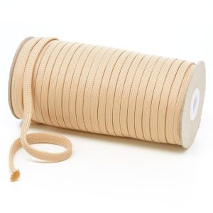 T461 7mm Flat Tubular Polyester Braid Sahara Beige Kalsi Cords