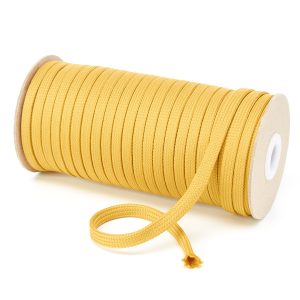 T461 7mm Flat Tubular Polyester Braid Sovereign Gold Kalsi Cords