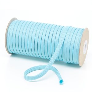 T461 7mm Flat Tubular Polyester Braid Turquoise Kalsi Cords