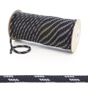 T621 5mm Round Cord 4 Fleck Shoe Laces Black with Light Grey Edit 6 Kalsi Cords