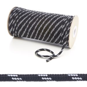 T621 5mm Round Cord 4 Fleck Shoe Laces Black with White Edit 6 Kalsi Cords