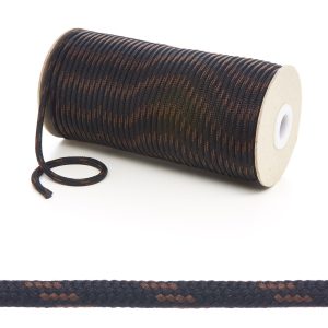T621 5mm Round Cord 4 Fleck Shoe Laces Black with York Brown Edit 6 Kalsi Cords