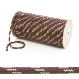 T621 5mm Round Cord 4 Fleck Shoe Laces Brown with Cream Edit 6 Kalsi Cords