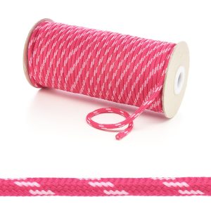 T621 5mm Round Cord 4 Fleck Shoe Laces Cerise with Baby Pink Edit 6 Kalsi Cords