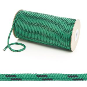 T621 5mm Round Cord 4 Fleck Shoe Laces Emerald with Black Edit 6 Kalsi Cords