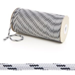 T621 5mm Round Cord 4 Fleck Shoe Laces Light Grey with Black Edit 6 Kalsi Cords
