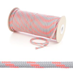 T621 5mm Round Cord 4 Fleck Shoe Laces Light Grey with Flo Pink Edit 6 Kalsi Cords