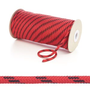 T621 5mm Round Cord 4 Fleck Shoe Laces Red with Black Edit 6 Kalsi Cords
