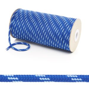 T621 5mm Round Cord 4 Fleck Shoe Laces Royal Blue with Baby Blue Edit 6 Kalsi Cords