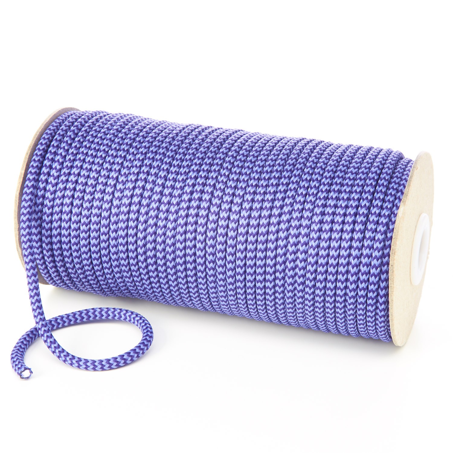T621 5mm Round Cord Herringbone Draw String on Roll Purple Lilac 5 Kalsi Cords