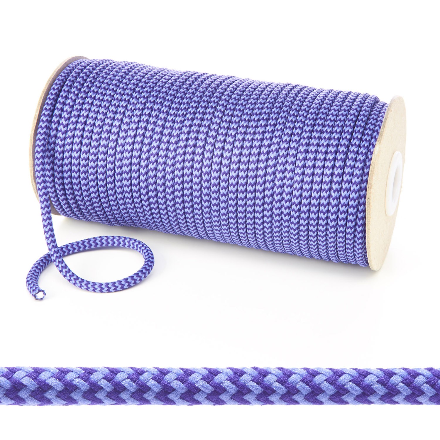 T621 5mm Round Cord Herringbone Draw String on Roll Purple Lilac Edit 6 Kalsi Cords