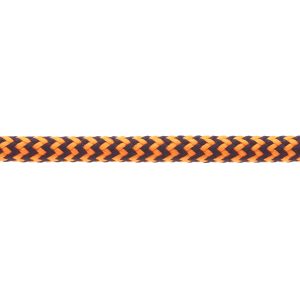 T621 5mm Round Cord Herringbone Shoe Laces Black Fluorescent Orange 3 Kalsi Cords
