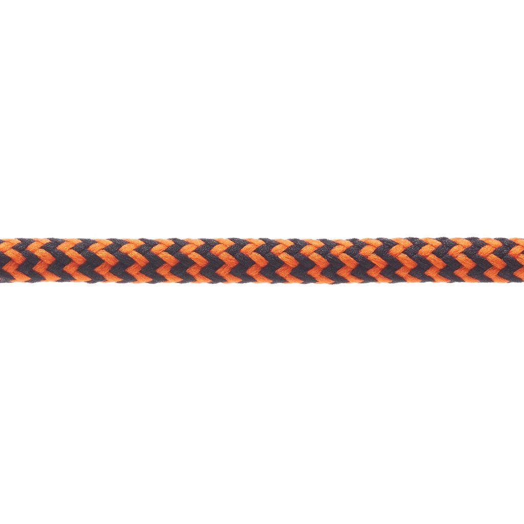 T621 5mm Round Cord Herringbone Shoe Laces Black Orange 3 Kalsi Cords