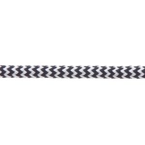 T621 5mm Round Cord Herringbone Shoe Laces Black White 3 Kalsi Cords