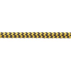 T621 5mm Round Cord Herringbone Shoe Laces Black Yellow 3 Kalsi Cords