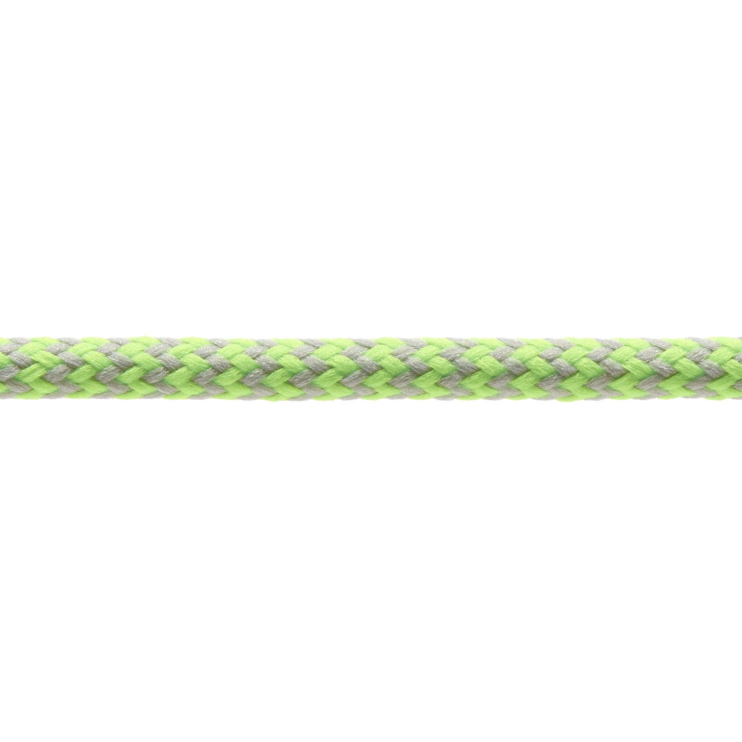 T621 5mm Round Cord Herringbone Shoe Laces Light Grey Fluorescent Lime 3 Kalsi Cords