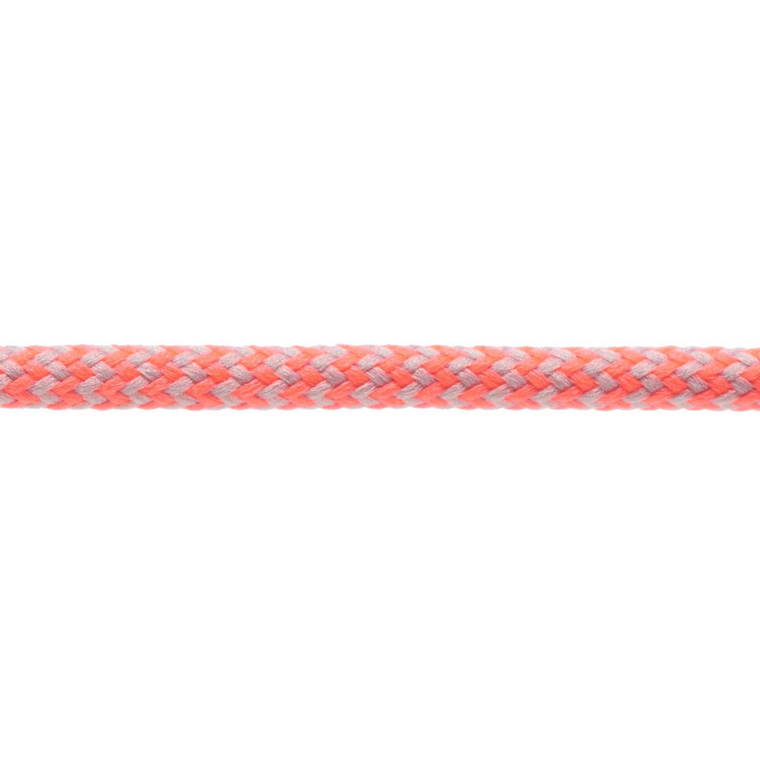 T621 5mm Round Cord Herringbone Shoe Laces Light Grey Fluorescent Pink 3 Kalsi Cords