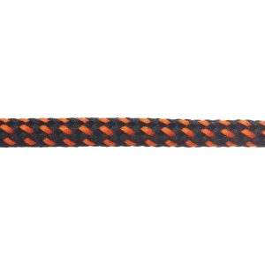 T621 Round Cord Fleck Black with Orange Close Up Kalsi Cords