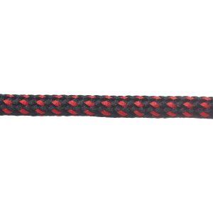 T621 Round Cord Fleck Black with Red Close Up Kalsi Cords