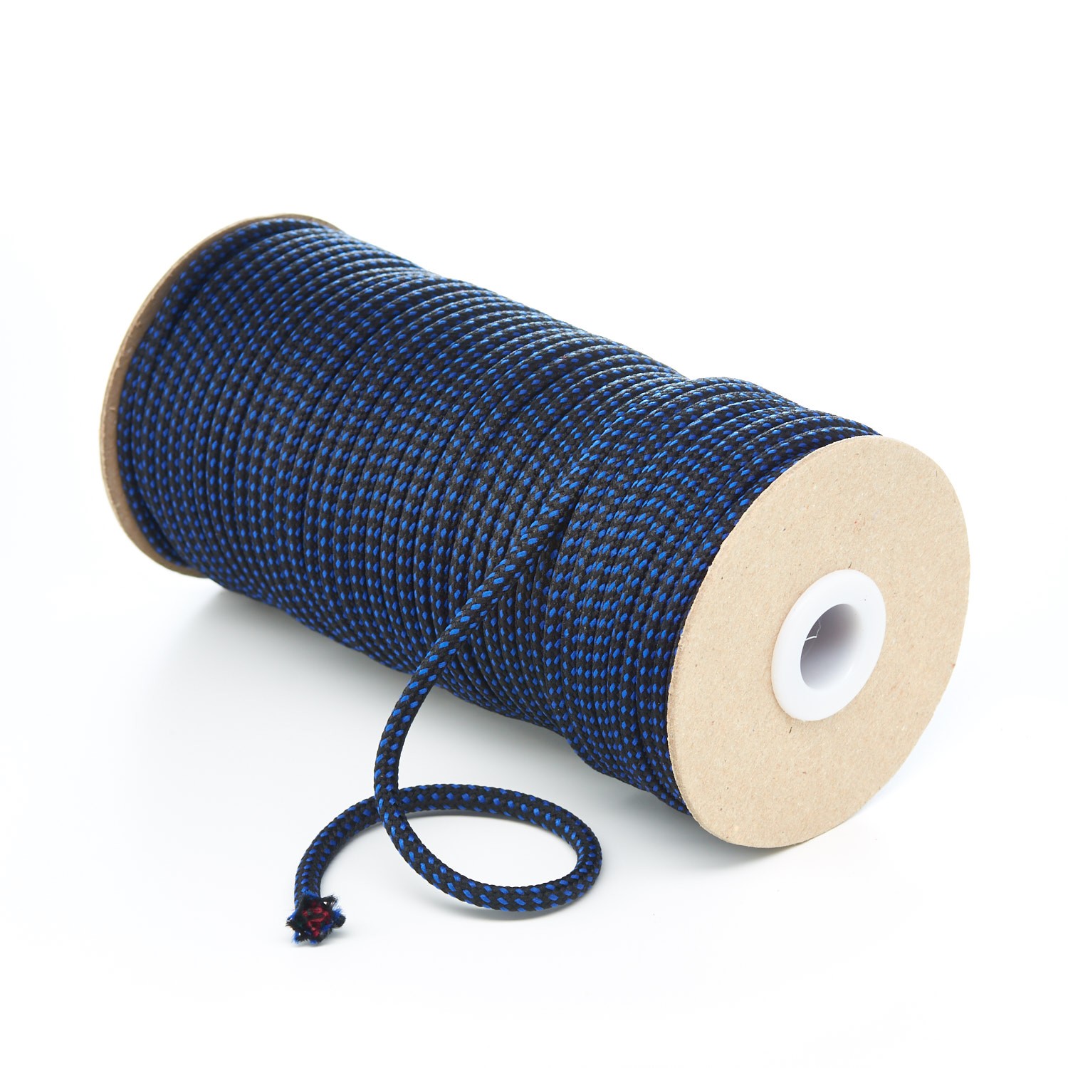 T621 Round Cord Fleck Black with Royal Blue Kalsi Cords