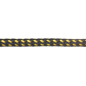 T621 Round Cord Fleck Black with Yellow Close Up Kalsi Cords