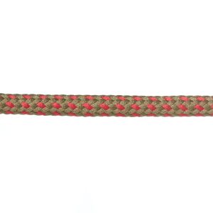 T621 Round Cord Fleck Khaki with Red Close Up Kalsi Cords