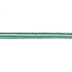 T621 Round Cord Stripes Emerald Green and White Close Up Kalsi Cords