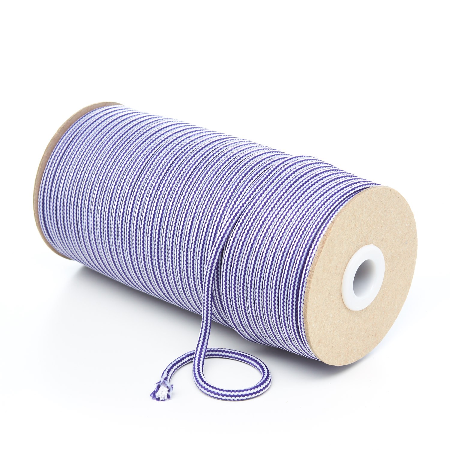 T621 Round Cord Stripes Purple and White Kalsi Cords
