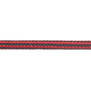 T621 Round Cord Stripes Red and Cedar Green Close Up Kalsi Cords