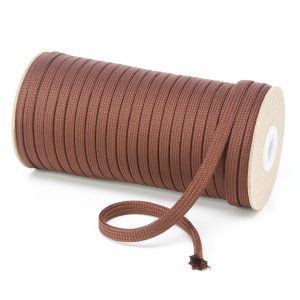 T638 8mm Flat Tubular Polyester Braid York Brown Kalsi Cords