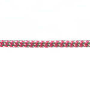 T621 5mm Round Cord Herringbone 3 Colours Shoe Laces Cerise with White Emerald 3 Kalsi Cords 1