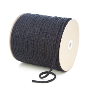 C207 5mm Round Cotton Cord Black Kalsi Cords