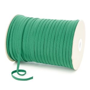 TPE11 6mm 8 Cord Flat Braided Elastic Emerald Green PG517 Kalsi Cords