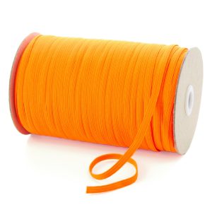 TPE11 6mm 8 Cord Flat Braided Elastic Fluorescent Orange PG050 Kalsi Cords