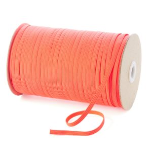 TPE11 6mm 8 Cord Flat Braided Elastic Fluorescent Pink PG052 Kalsi Cords
