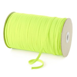 TPE11 6mm 8 Cord Flat Braided Elastic Fluorescent Yellow PG053 Kalsi Cords