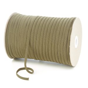 TPE11 6mm 8 Cord Flat Braided Elastic Khaki PG811 Kalsi Cords
